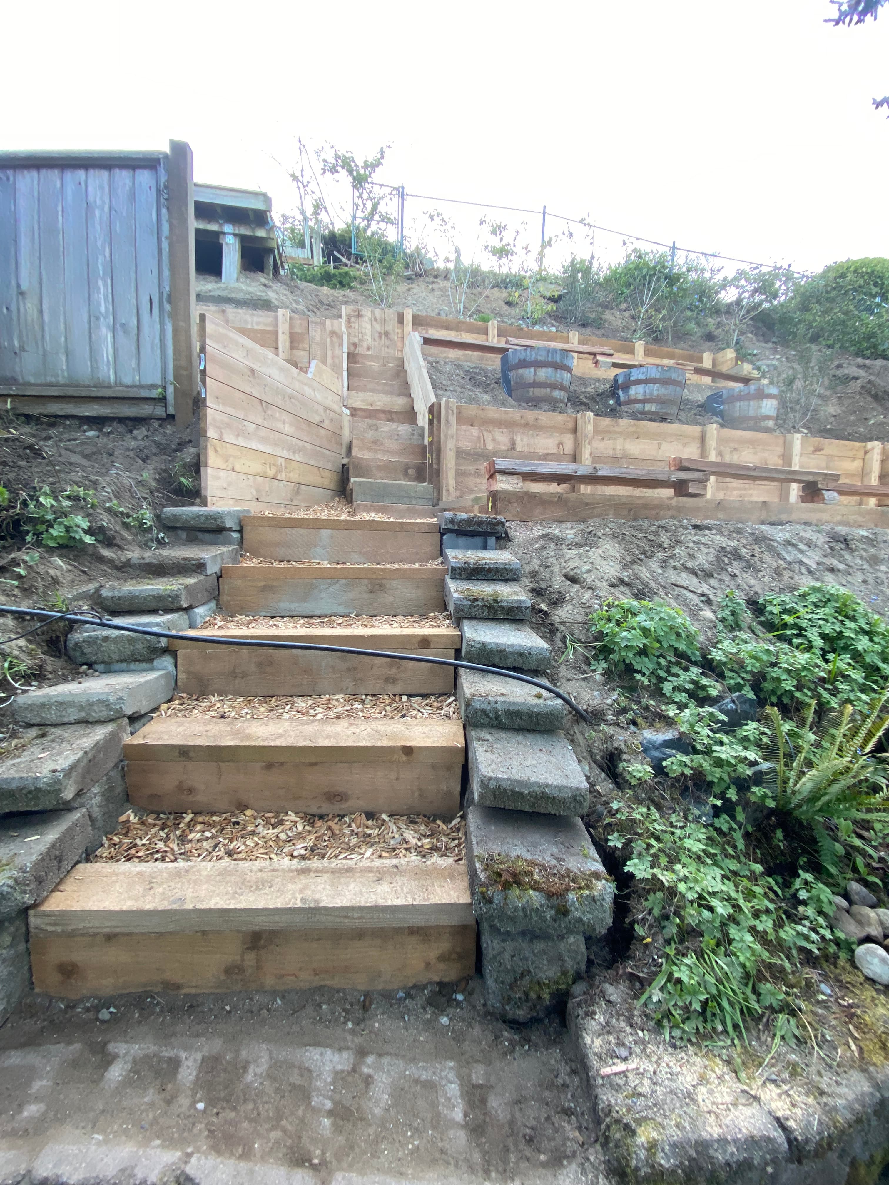 Cedar landscaping feature